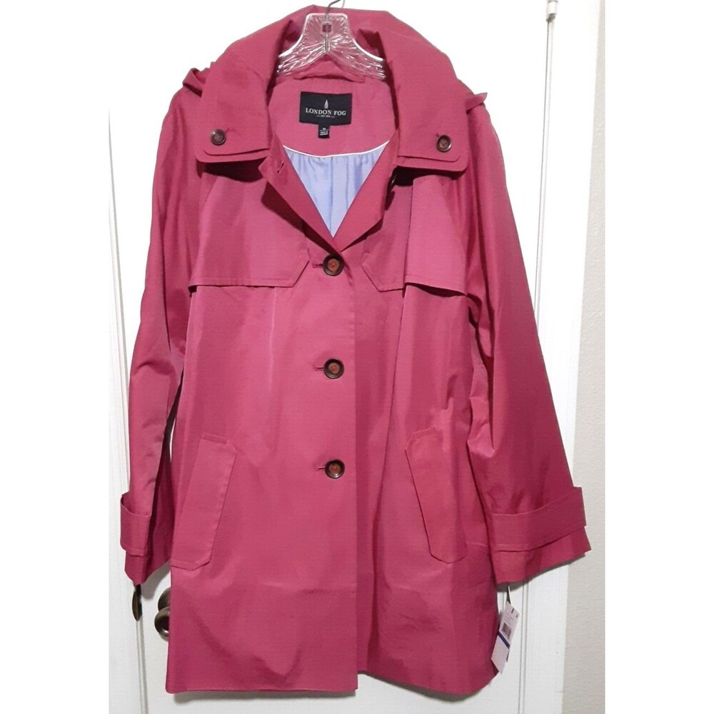 London Fog Women's Pink Trench Coat Jacket